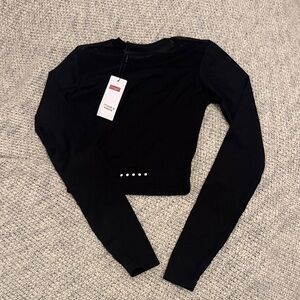 Zengjo Long Sleeve Athletic Crop Top XS – Black, NWT